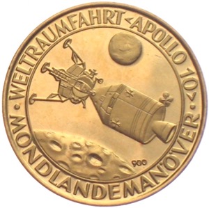 Apollo 10 Goldmedaille 1969 Mondlandemanöver 900
