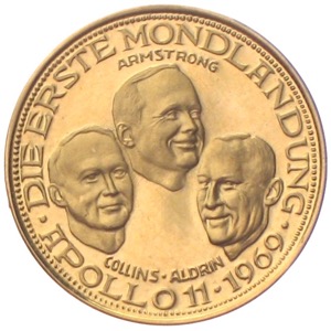 Apollo 11 Goldmedaille 1969 erste Mondlandung