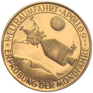 Apollo 9 1969 Goldmedaille Erprobung der Mondfähre