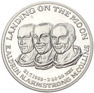 Apollo Mondlandung Silbermedaille