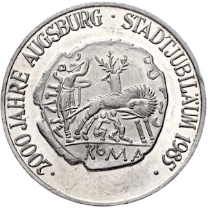 Augsburg Medaille Stadtjubiläum 1985 2000 Jahre