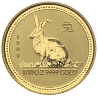 Australien Lunar in Gold Hase 15 Dollars 1999