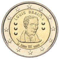 Belgien 2 Euro Braille