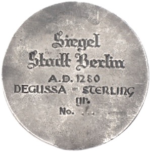 Berlin Stadtsiegel Degussa Medaille 925