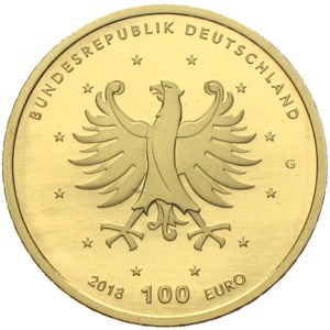 100 Euro Goldmünze 2018 Schlösser Augustusburg Falkenlust