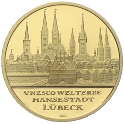 100 Euro Goldmünze Lübeck