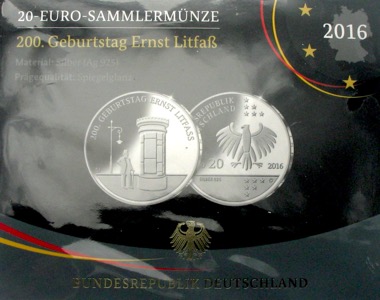 20 Euro Gedenkmünze pp