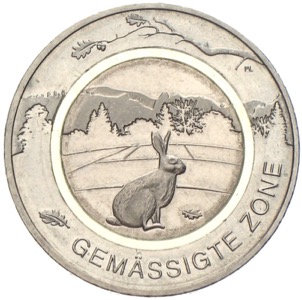 5 Euro 2019 mit Polymerring - gemäßigte Zone Hase