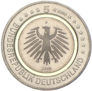 5 Euro 2019 mit Polymerring - gemäßigte Zone