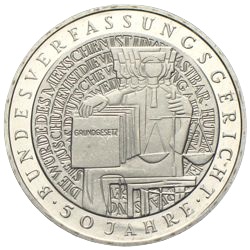 10 Mark 50 Jahre Bundesverfassungsgericht