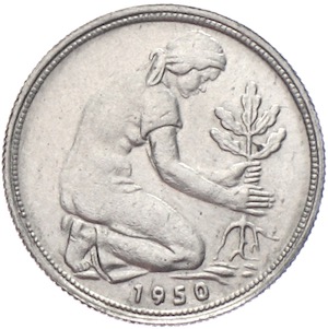 50 Pfennig Bank deutscher Länder 1950 Fälschung