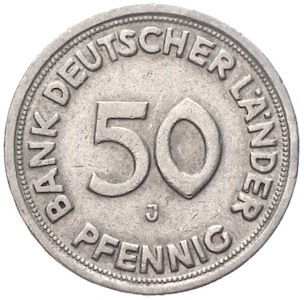 50 Pfennig Bank deutscher Länder 1949 BdL