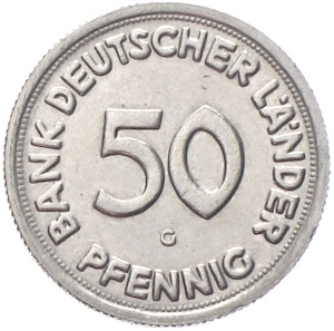 50 Pfennig Bank deutscher Länder 1950 Fälschung