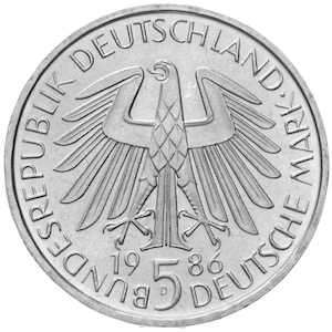 Heidelberg 5 Mark 1986 600 Jahre Universität