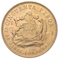 Chile 50 Pesos Goldmünze 1965