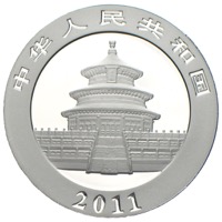 China Panda 10 Yuan 2003 Silberunze 