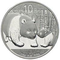 China Panda 10 Yuan 2011 Unze Silber