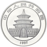 China Panda 10 Yuan 1997 1 Unze Silber