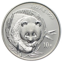 China Panda 10 Yuan 2003 Unze Silber