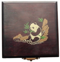 China Panda 10 Yuan Polierte Platte Holzschatulle