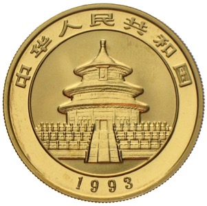 China Panda 1993 100 Yuan Unze Gold