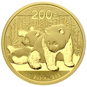 China Panda 200 Yuan 1/2 Unze Feingold