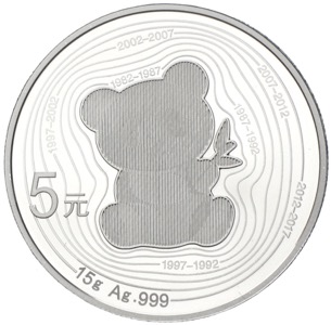 Die Panda Gedenkmünzen von China. 5 Yuan 2017 - 35 Jahre Panda Goldmünzen.