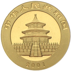 China Panda 2001 500 Yuan Unze Gold