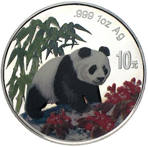 China Panda 10 Yuan offizielle Farbmünze 1997