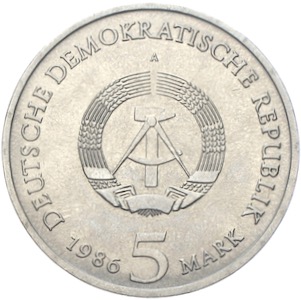 5 Mark DDR Gedenkmünze Neues Palais Potsdam 1986