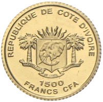 Die kleinsten Goldmünzen der Welt Elfenbeinküste