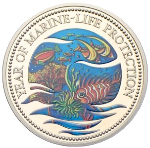 erste Farbmünze der Welt: Palau 1992