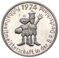 Fifa Fussball WM 1974 Silbermedaille Tip Tap