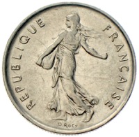 Frankreich 5 Francs Säerin