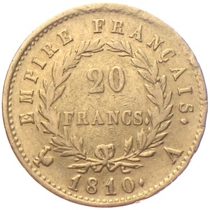 20 Gold Francs Napoleon 1810