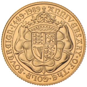 Gold Sovereign 500th anniversary 1489-1989