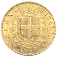 Italien 20 Lire Emanuele 1865 Goldmünze