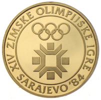 Jugoslawien 5000 Dinar 1984 zur Olympiade Sarajevo