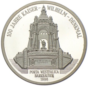 Kaiser Wilhelm Denkmal Porta Westfalica 100 Jahre Silbermedaille 1996