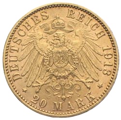20 Reichsmark Hamburg Goldmünze
