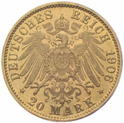 20 Gold Mark Hessen Ernst Ludwig 1906