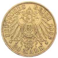 20 Mark Wilhelm Goldmünze