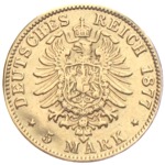 5 Mark Bayern Ludwig II. 1877 Gold Kaiserreich