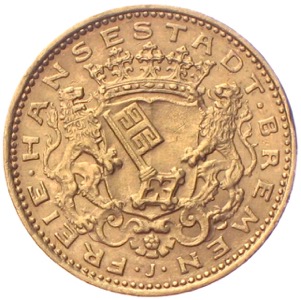 20 Mark Freie Hansestadt Bremen 1906 Stadtwappen