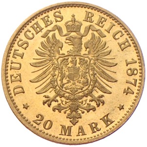 20 Mark Friedrich Wilhelm Großherzog von Mecklenburg Strelitz 