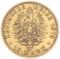  Wilhelm I Deutscher Kaiser König von Preussen 10 Mark 1875