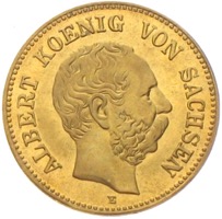 Sachsen 5 Mark Albert 1877