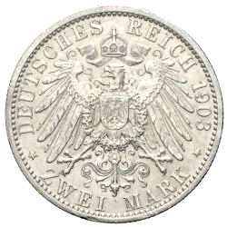 2 Mark Sachsen Weimar Eisenach 1903 Wilhelm Ernst Caroline von Reuss