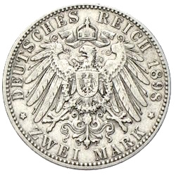 2 Mark Günther Fürst zu Schwarzburg-Rudolstadt 1903 Silbermünze