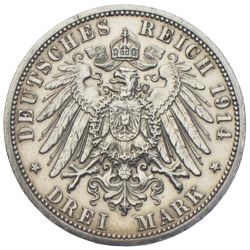 3 Mark Preussen Wilhelm II in Uniform 1914